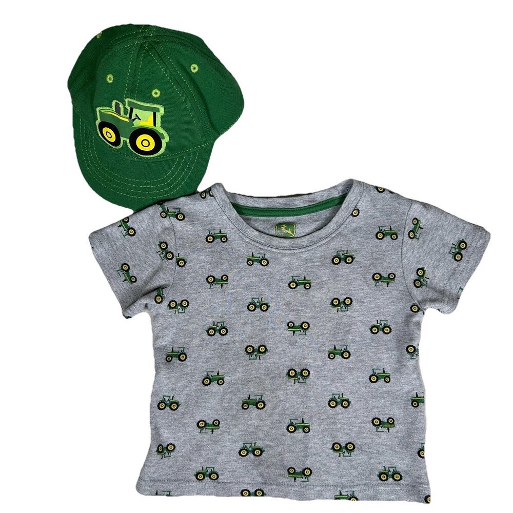John Deere infant hat, and John Deere 12 month T-shirt